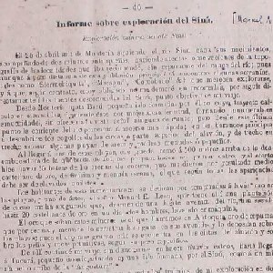 Informe sobre exploración del Sinú - Palacio | Manuel A. (1890)