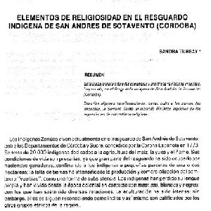 Elementos de religiosidad en el resguardo indígena de San Andrés de Sotavento (Córdoba) - Turbay | Sandra (1987)